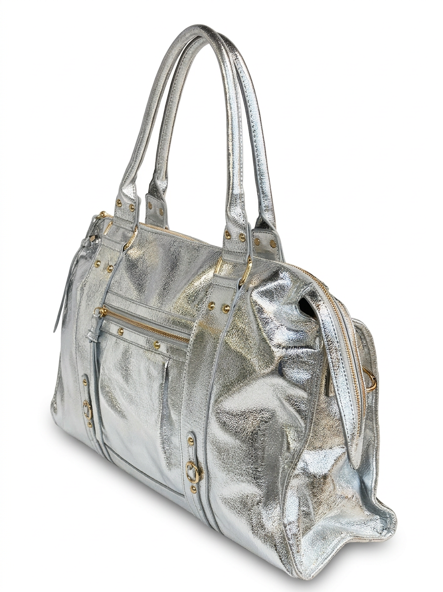 ✨ Sac Cabas Argenté Grand Format – Élégance & Capacité ✨