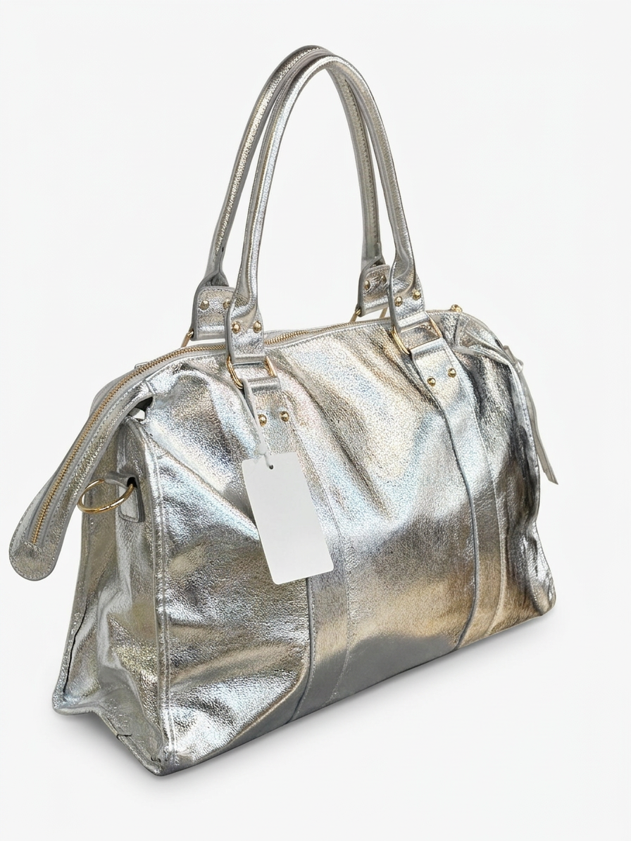 ✨ Sac Cabas Argenté Grand Format – Élégance & Capacité ✨