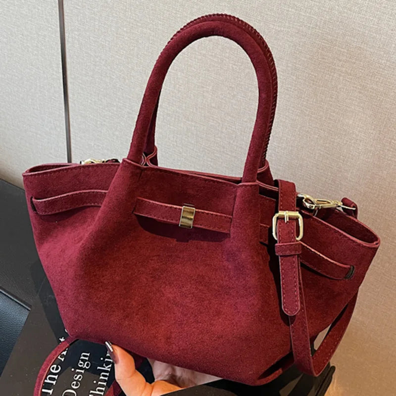 Sac Cabas Femme Effet Daim Vintage - Grande Capacité avec Bandoulière Réglable