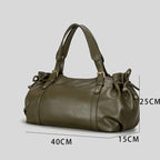 Sac à main Boston grande capacité pour femme, en cuir souple, élégant et polyvalent. Idéal pour le travail, les déplacements quotidiens et les sorties, il peut être porté à l'épaule ou en bandoulière.