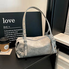 Sac à main bandoulière rétro cylindrique pour femme, spacieux pour un usage quotidien, idéal pour les trajets domicile-travail, les sorties shopping décontractées, les courts voyages et les déplacements du quotidien.