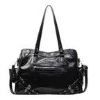 Grand Sac à Main Femme en Cuir PU Souple, Style Y2K, Compartiment Intérieur et Fermeture Zippée