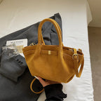 Sac Cabas Femme Effet Daim Vintage - Grande Capacité avec Bandoulière Réglable