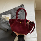 Sac Cabas Femme Effet Daim Vintage - Grande Capacité avec Bandoulière Réglable