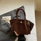 Sac Cabas Femme Effet Daim Vintage - Grande Capacité avec Bandoulière Réglable