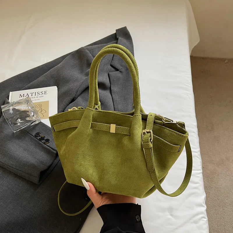 Sac Cabas Femme Effet Daim Vintage - Grande Capacité avec Bandoulière Réglable