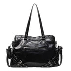 Grand Sac à Main Femme en Cuir PU Souple, Style Y2K, Compartiment Intérieur et Fermeture Zippée