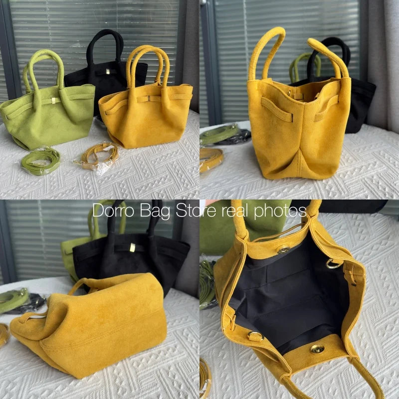 Sac Cabas Femme Effet Daim Vintage - Grande Capacité avec Bandoulière Réglable